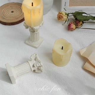 Trụ la mã mini , tương   thạch cao hi lạp vs  nến điện phụ kiện decor chụp ảnh siêu xinh