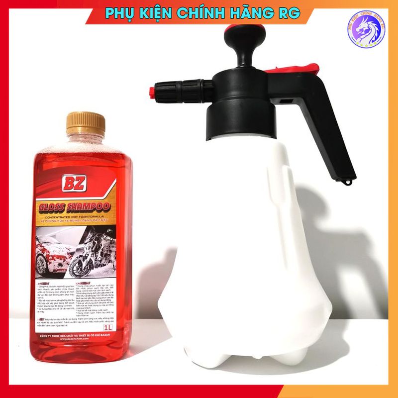 Combo bình xịt bọt tuyết 2 lít kèm nước rửa xe BZ không chạm bảo vệ ốc kiểu dàn áo có mùi thơm