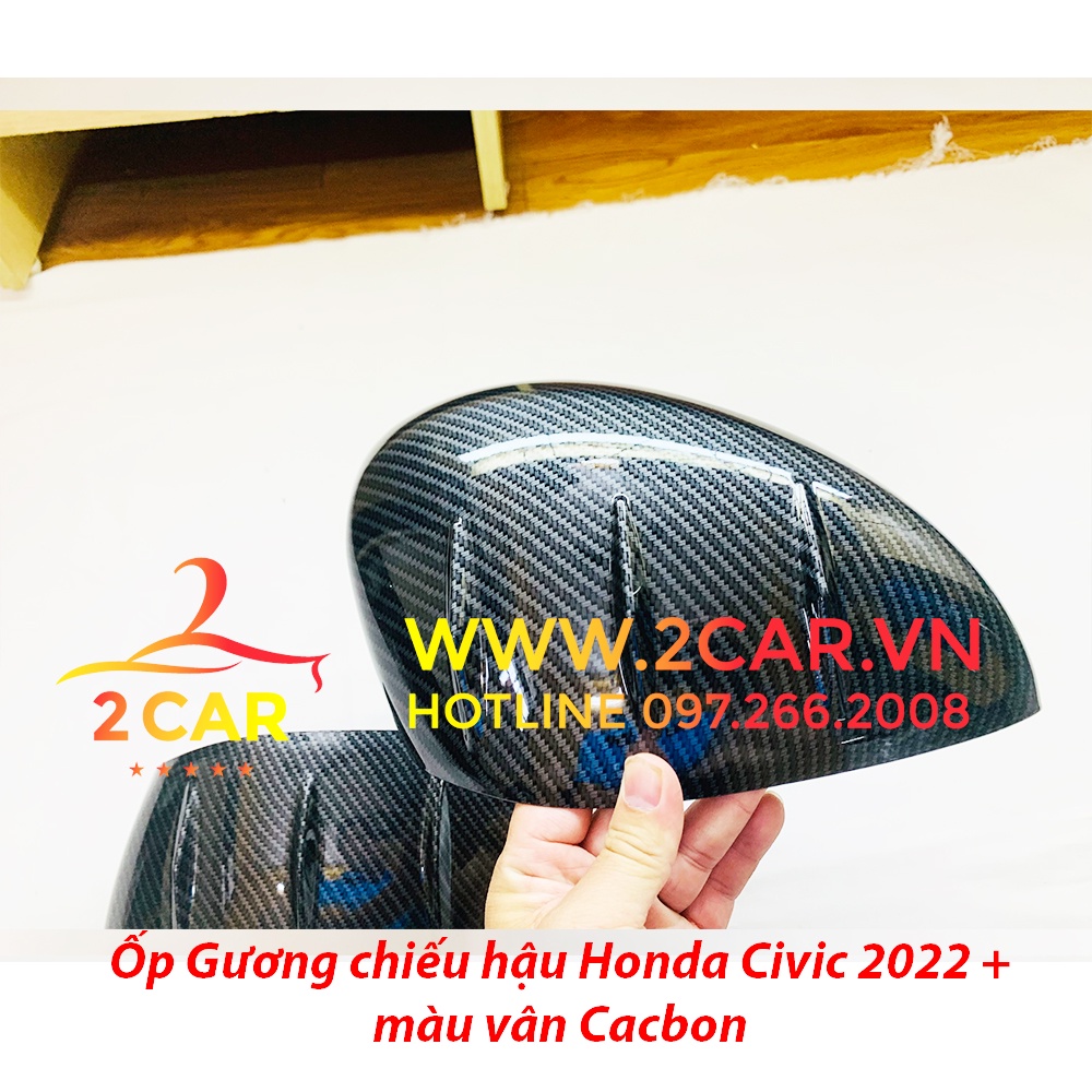 Ốp gương chiếu hậu CARBON xe Honda Civic 2022 - 2023 màu vân cacbon cao cấp
