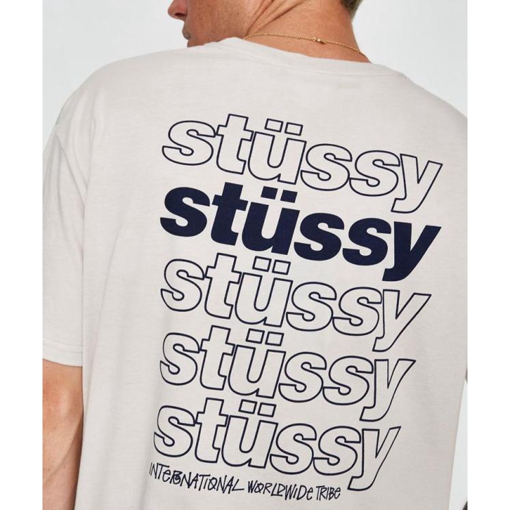 STUSSY Áo thun nam ngắn tay màu sắc trà xanh Úc