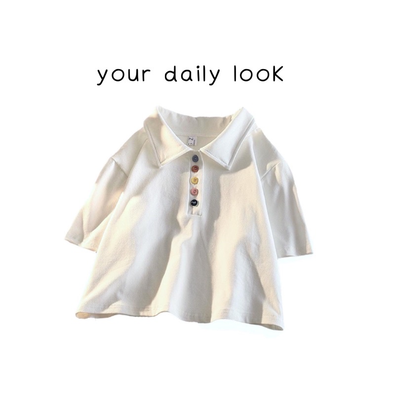 Áo polo trắng nút nhiều màu | BigBuy360 - bigbuy360.vn