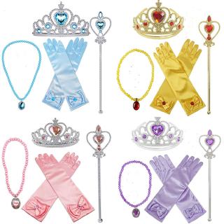Set găng tay + vương miện hóa trang nữ hoàng băng giá Frozen