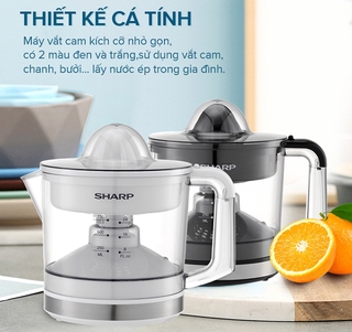 [HỎA TỐC] Máy vắt cam Sharp EJ-J407-BK - Công suất 40W - Hàng chính hãng