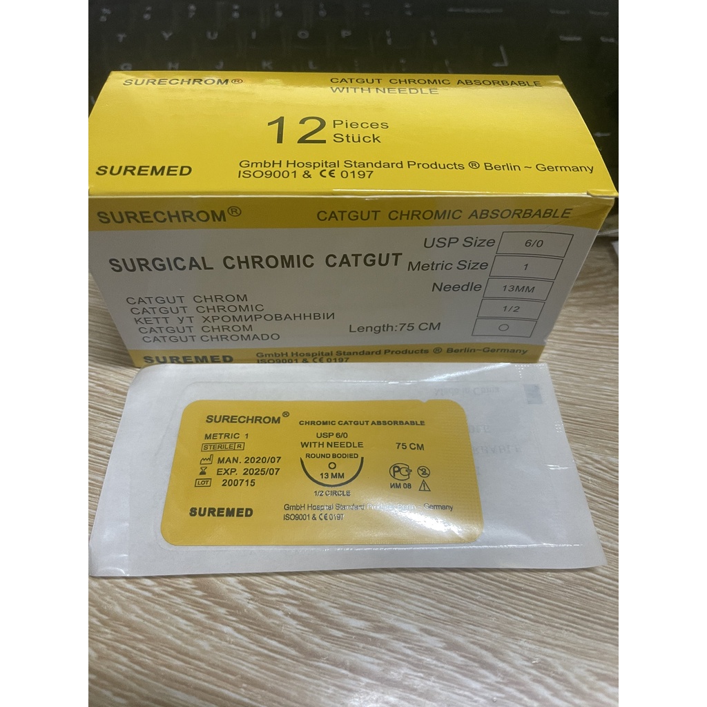 Chỉ tiêu treo cung mày catgut 6/0.25k/sợi,hộp 12 sợi