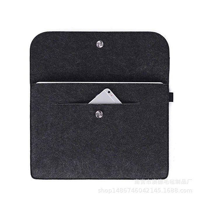 Túi chống sốc laptop cao cấp - bằng da lộn- 2 ngăn- dành cho laptop 12/13/13.3/14/15/15.6 inch - Đen khuy bấm