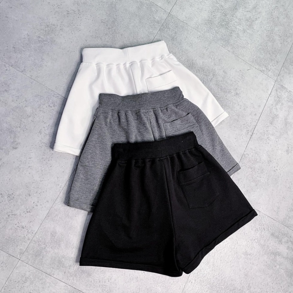 Quần short chữ A chất vải thun bo gân màu đen/ tím/ trắng CRQ028 pyenstore