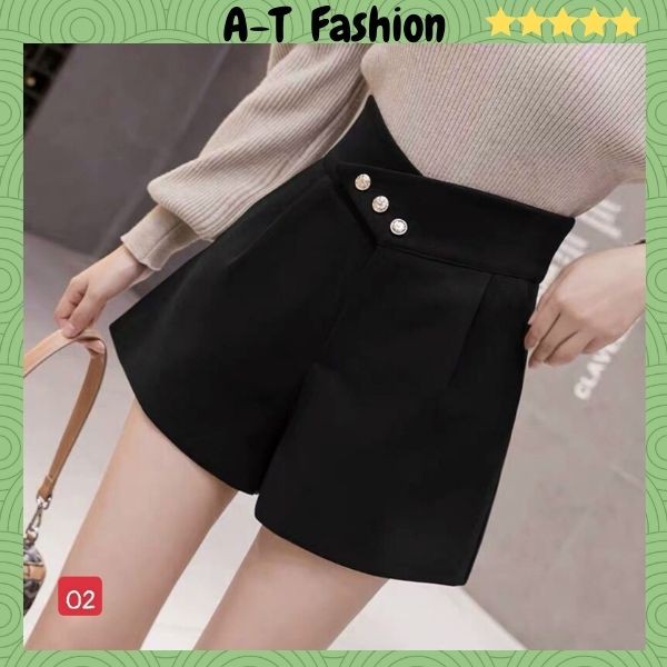 Quần Short Thời Trang Nữ ❤️FREESHIP❤️ Quần Đùi Nữ Cạp Cao Chất Tuyết Mưa Co Giãn Nhẹ Tôn Dáng Siêu Xinh A-T Fashion-QTT7