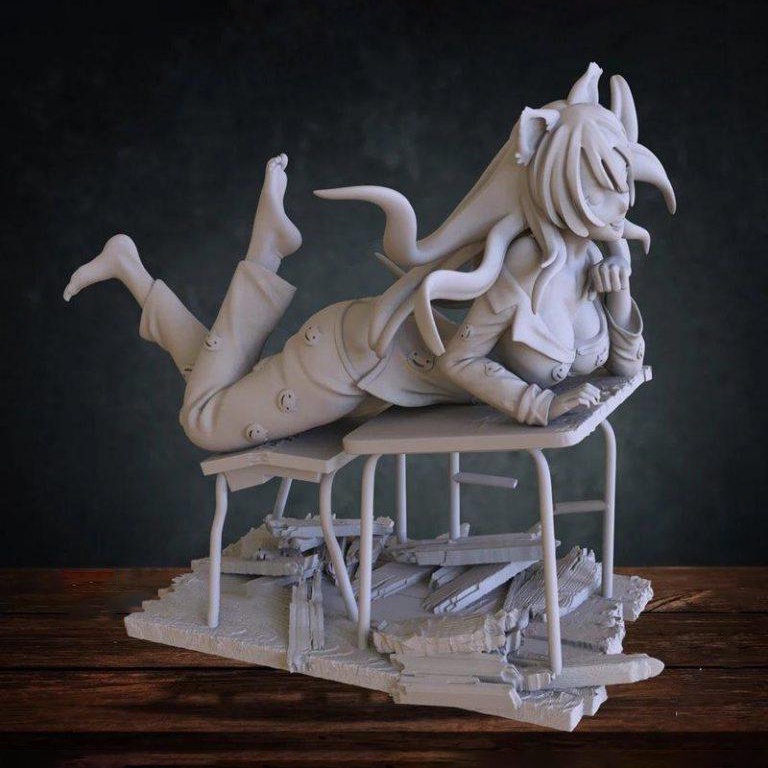 Mô Hình Bakemonogatari Hanekawa 18+ Bằng Chất Liệu Nhựa Resin - Cao 13 cm