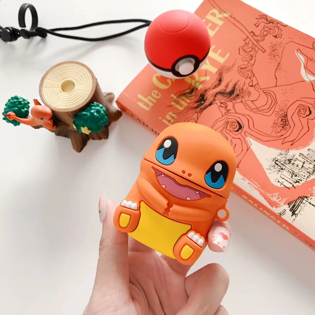Vỏ bảo vệ hộp sạc tai nghe hình pokemon ngộ nghĩnh thích hợp cho Airpods 1 / 2
