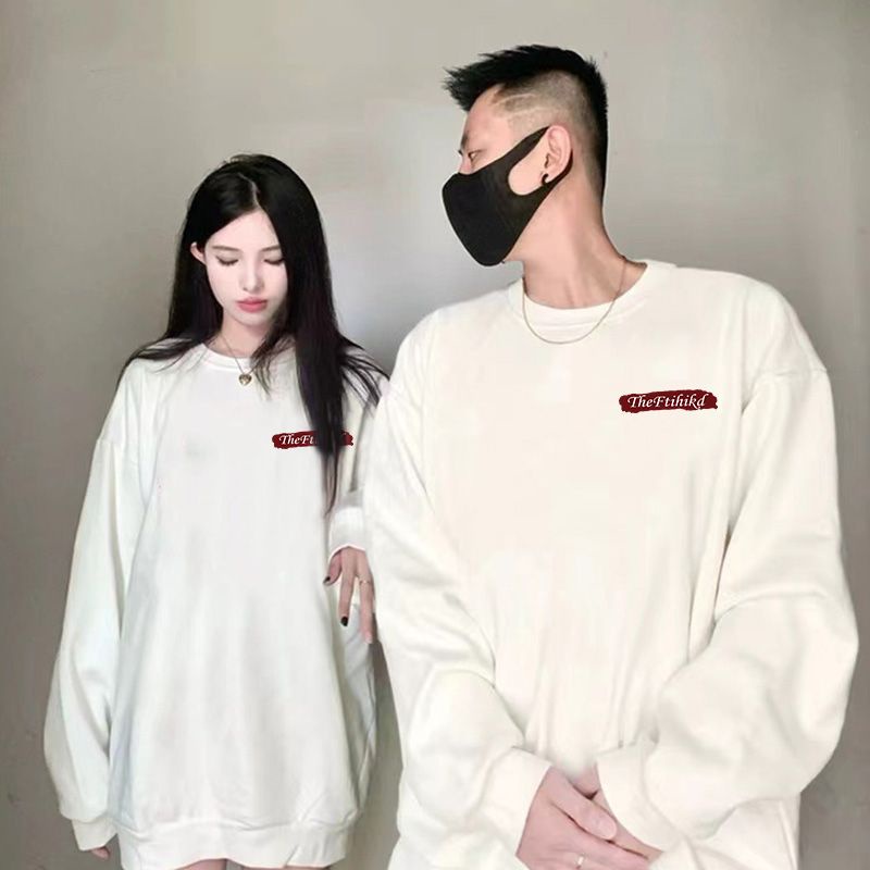 Áo sweater Ihkke dáng rộng phong cách retro Mỹ thời trang cho nữ