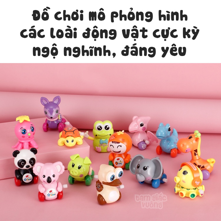 Đồ chơi trẻ em bằng nhựa vặn cót dễ thương hình động vật nhiều màu sắc