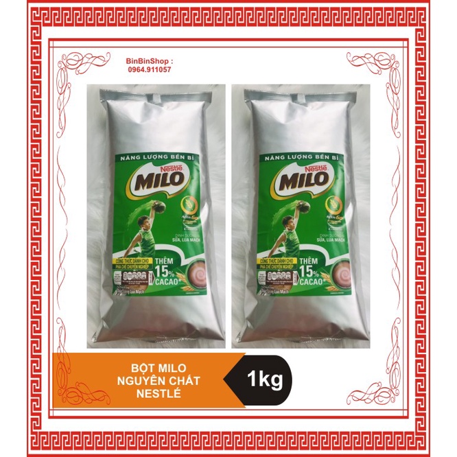 Combo 2 bịch Bột Milo Nguyên Chất 1kg - Nestle