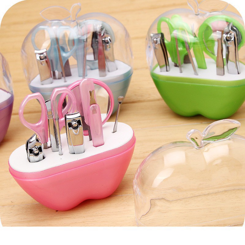 Bộ dụng cụ làm móng 9 món đa năng hình quả táo nhỏ gọn xinh xắn 88023 KOREA STORE 88
