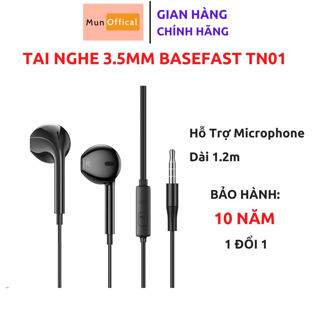 Tai Nghe Basefast TN01 chân tròn hỗ trợ các máy có cổng 3.5mm