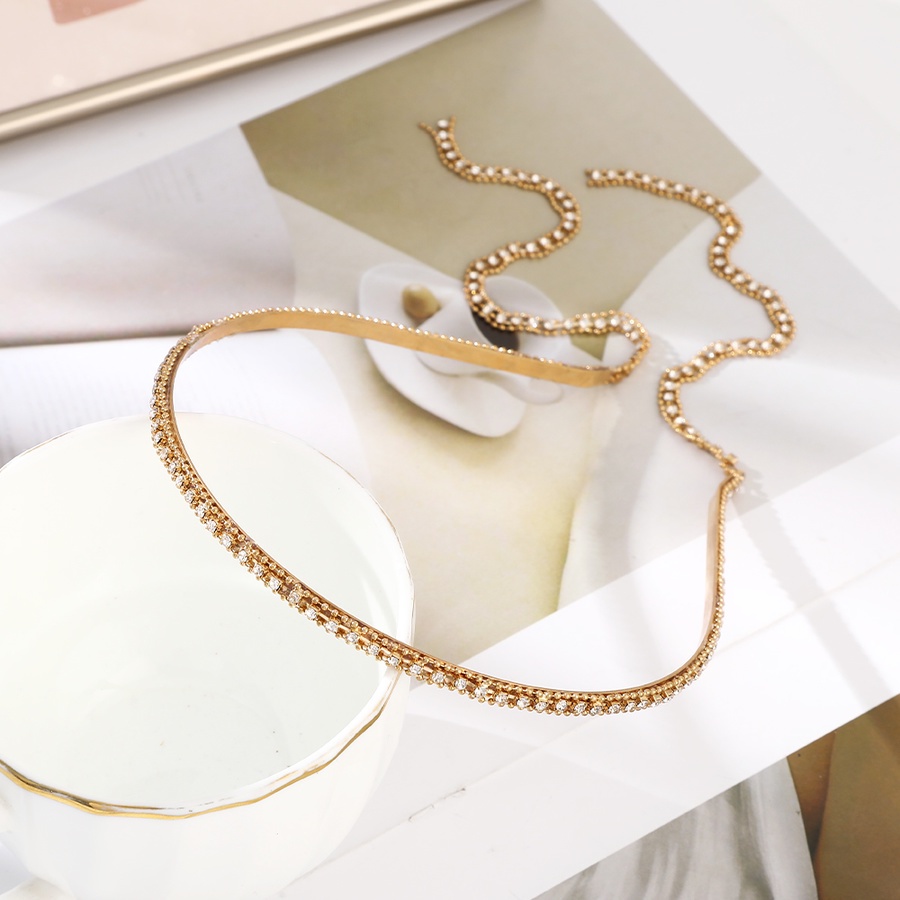 Băng Đô Cài Tóc Dạng Chuỗi Xích Đính Đá Thời Trang Hàn Quốc Cho Nữ