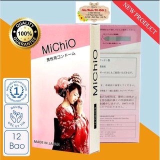 che tên Bao Cao Su MiChiO Japan - Hộp 12 pcs - Nhiều gai, co giãn linh hoạt - Sản xuất tại Nhật Bản