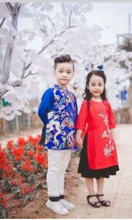 Áo dài gấm cho bé 💕