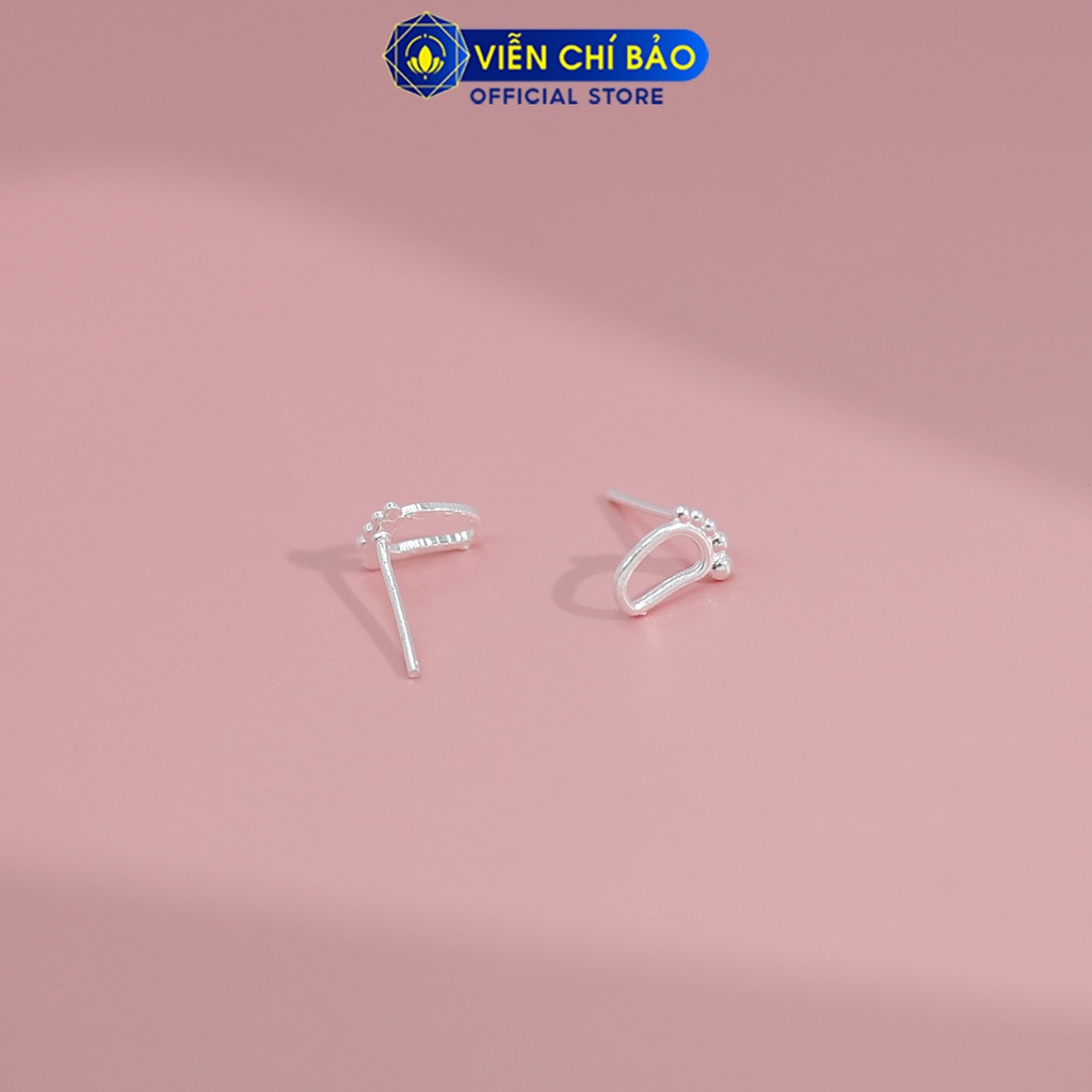 Bông tai bạc nữ bàn chân dễ thương chất liệu bạc 925 thời trang phụ kiện trang sức nữ Viễn Chí Bảo E039