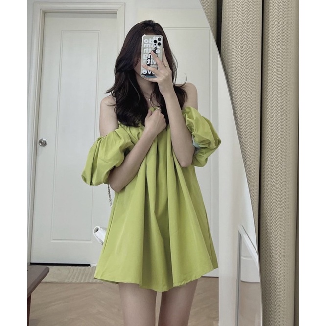 Váy trễ vai bảng màu cực hot, Váy trễ vai trơn Basic