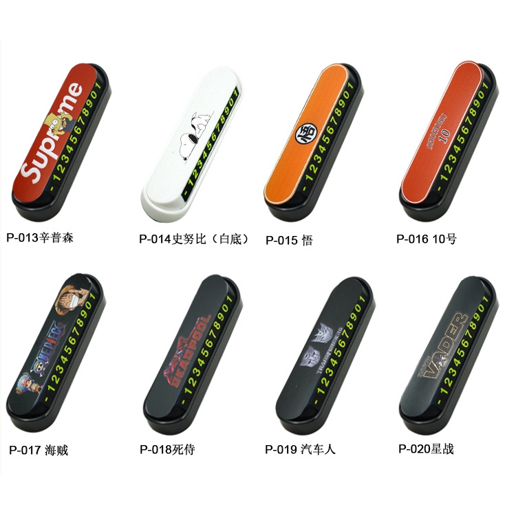 Mới Bộ Thẻ Đậu Xe Tạm Thời Hình Mickey / Kitty / Doraemon Phát Sáng Dành Cho Điện Thoại