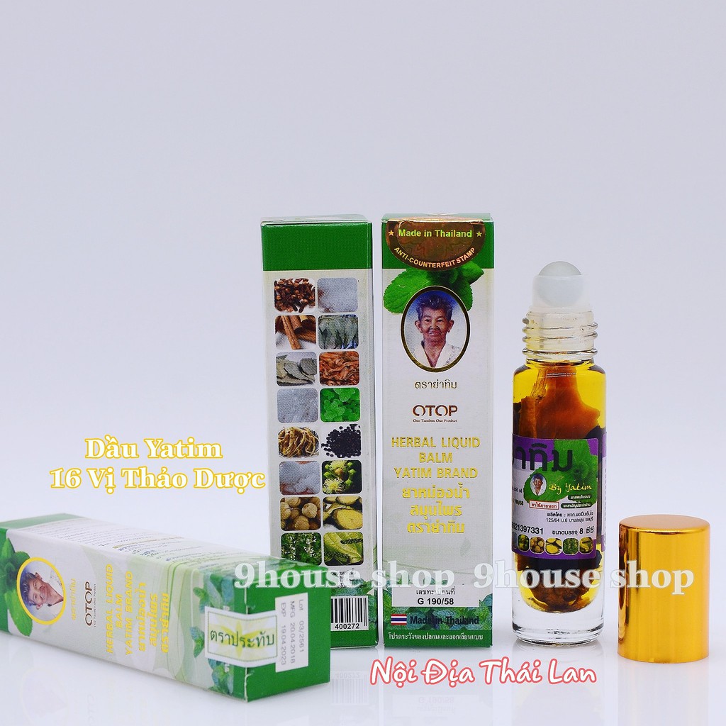 01 Chai Dầu Nóng Ngâm 16 Vị Thảo Dược OTOP YATIM Brand Thái Lan