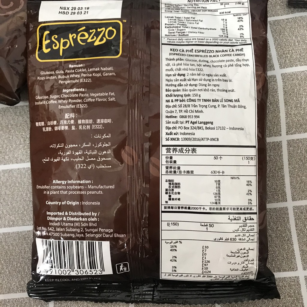 KẸO COFFEE ESPREZZO 150G