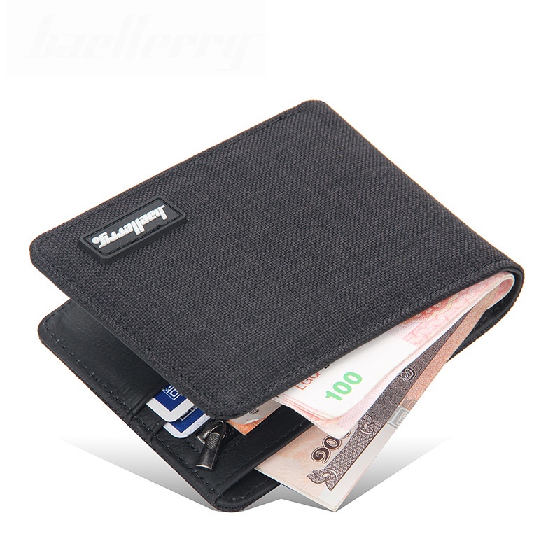 Bóp ví da nam Baellerry cao cấp kiểu dáng ví ngang dập nổi  nhiều ngăn đựng thẻ giấy tờ phong cách hàn quốc