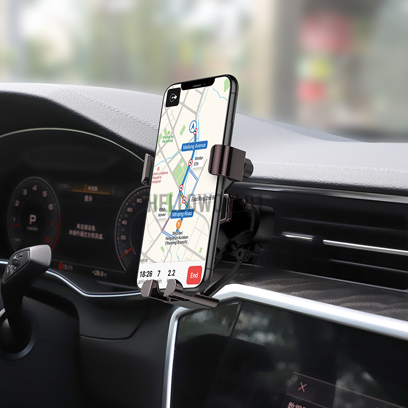 HOCO Metal Gravity Linkage Automatic Lock Air Vent Car Phone Holder Car Mount for 4.0-6.5 Inch Smart Phone for iPhone 11 for Samsung Note 10 for Mi9 Redmi Note 8