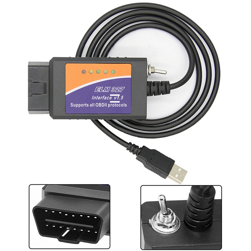 Thiết Bị Quét Chẩn Đoán Lỗi ELMconfig OBD2 ELM327 USB Kèm Công Tắc MS-CAN / HS Chuyên Dụng Dành Cho Ô Tô Ford Mazda