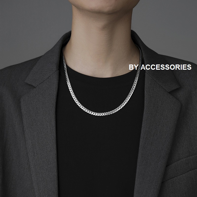 Dây chuyền nam titan xích viền cạnh 6mm không gỉ