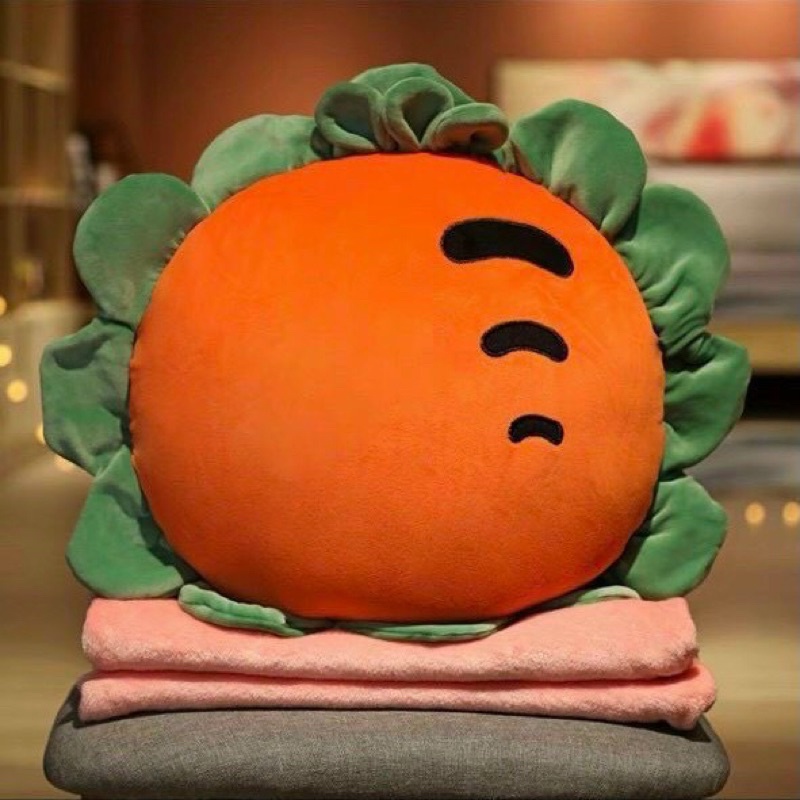 Bộ chăn gối văn phòng hình thú gấu bông có mền gối tựa lưng gối tựa lưng văn phòng cute dễ thương 3in1 ( chăn 160*110cm)