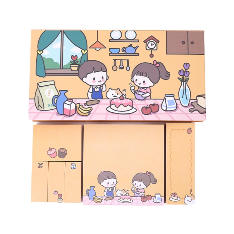 Bộ 320 Tờ Giấy Ghi Chú Bỏ Túi Họa Tiết Hoạt Hình Dễ Thương