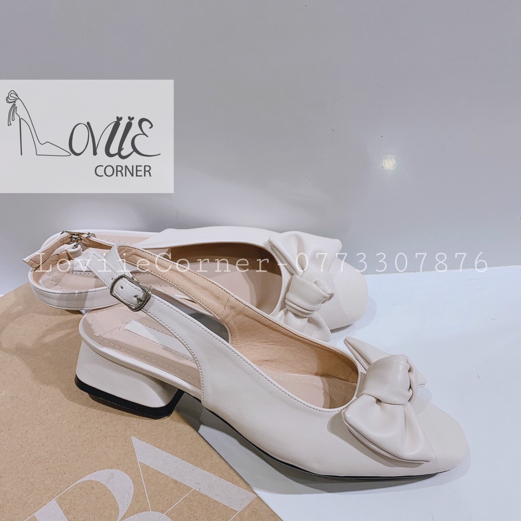 SANDAL NỮ LOVIIECORNER - SỤC NỮ THỜI TRANG ĐẾ VUÔNG 2 PHÂN BÍT MŨI NƠ XÒE DA MỀM MŨI TRÒN-GIÀY CÔNG SỞ S210708