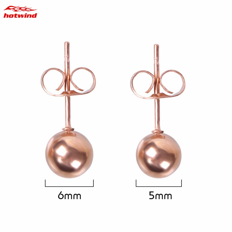 Khuyên tai thiết kế viên bi tròn mini 5mm/6mm chống dị ứng có đủ màu