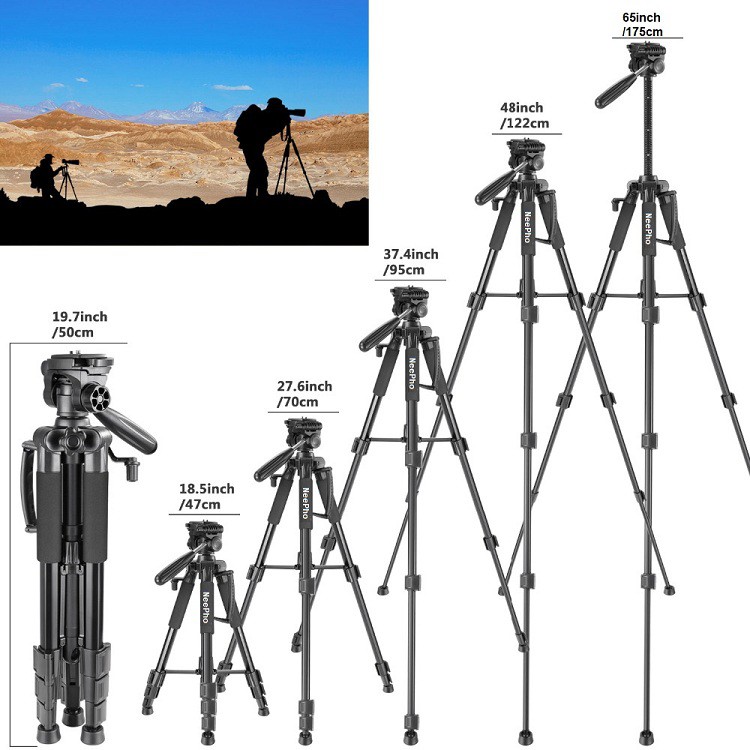 Chân Máy Camera, Máy  Ảnh Điện Thoại Chuyên Nghiệp, Tripods NeePho -8850 - Tặng Romote Chịu Tải 10KG