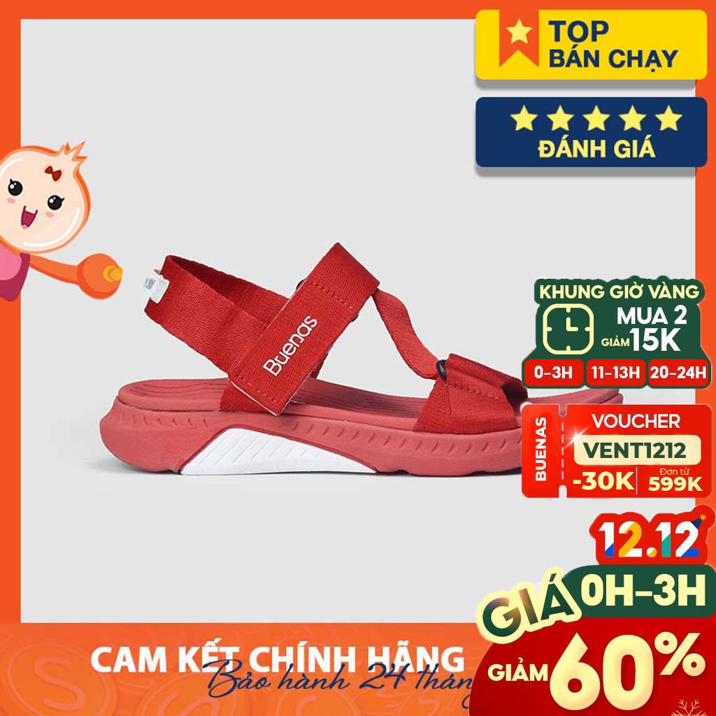 GIÀY SANDAL ĐI HỌC - BUENAS CHÍNH HÃNG F7 ĐỎ SIZE 39, 40, 41, 42, 43 [GIÀY SANDAL NAM NỮ]