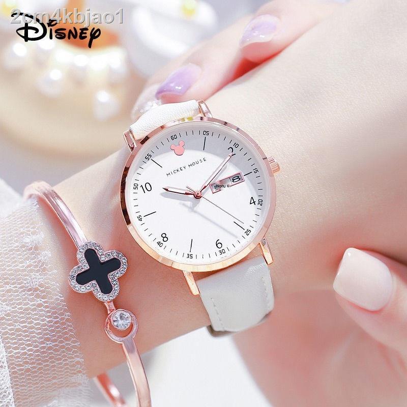 ﹍✢✈Đồng hồ Disney nữ in gió học sinh trung lịch đôi Phiên bản Hàn Quốc tính khí đơn giản trường cơ sở phát s