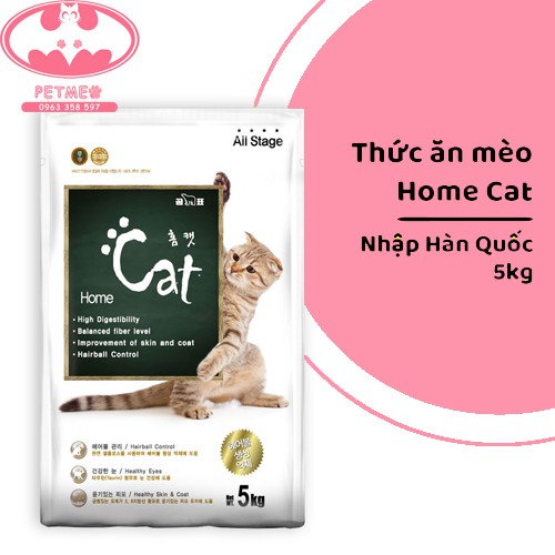 Thức ăn Home Cat Hàn Quốc cho mèo trên 2 tháng 1Kg dạng túi tiết kiệm - PETMEO