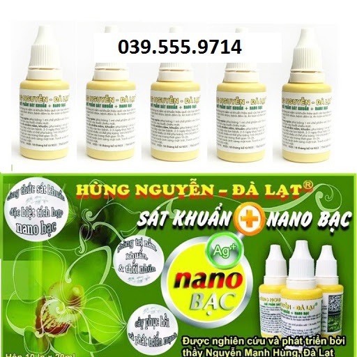 Chế phẩm Hùng Nguyễn nano bạc Hùng Nguyễn lọ 20ml - phòng trị nấm khuẩn