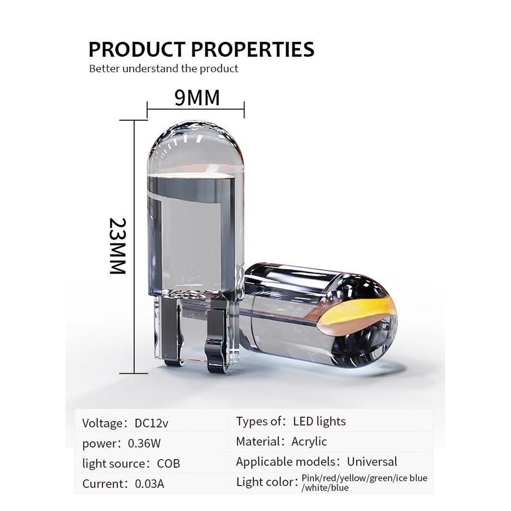 1 Đèn LED T10 W5W WY5W 168 501 2825 COB Cho Xe Hơi
