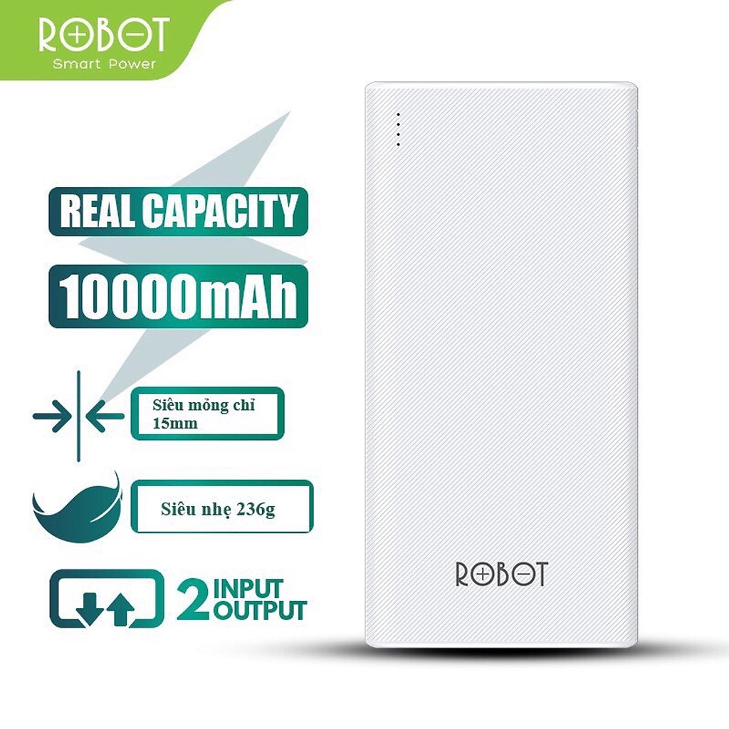 Pin Sạc Dự Phòng 10000mAh ROBOT RT170 - cam kết hàng chính hãng