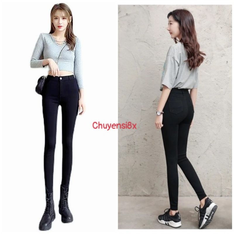 Quần Legging Nữ Cạp Cao Khuy Khóa Trước Chất Vải Umi