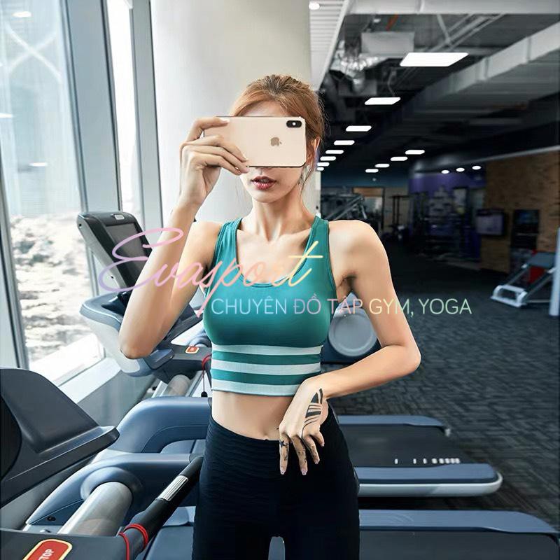 Áo bra [ BOMSHELL] tập gym, yoga vải Dệt Kim Cao Cấp -EvaSport.VN