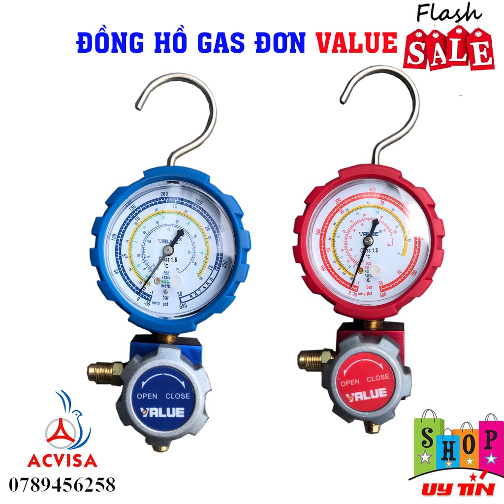 Đồng hồ nạp gas lạnh đơn Value VMG-1-U-L / VMG-1-U-H