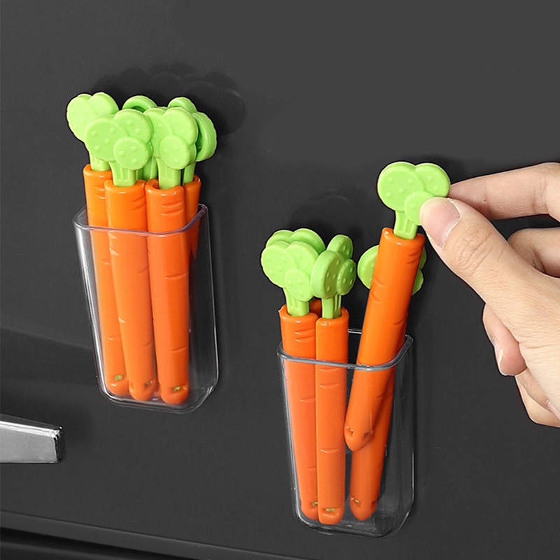 Set 5 kẹp túi đựng đồ thiết kế củ cà rốt dễ thương