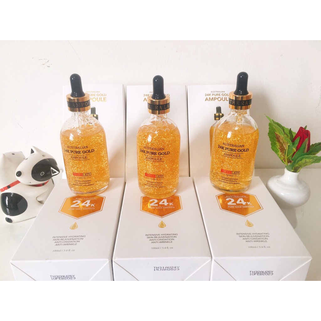 SERUM TINH CHẤT VÀNG 24K ÚC TẶNG KÈM THANH LĂN PIN