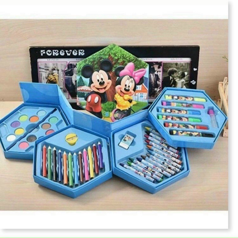 Hộp bút màu 4 tầng 46 món cho bé giúp phát triển sáng tạo