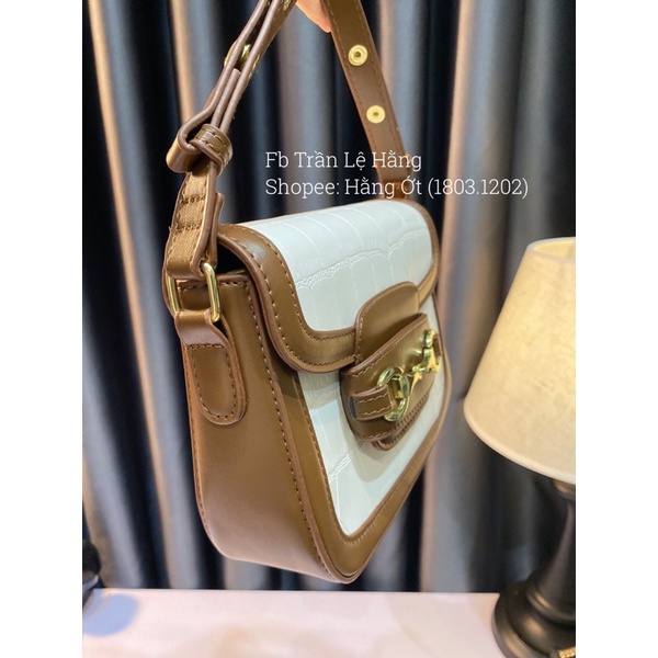 [ĐEN &amp; TRẮNG &amp; NÂU] Túi xách nữ size 20cm đeo vai cực sang