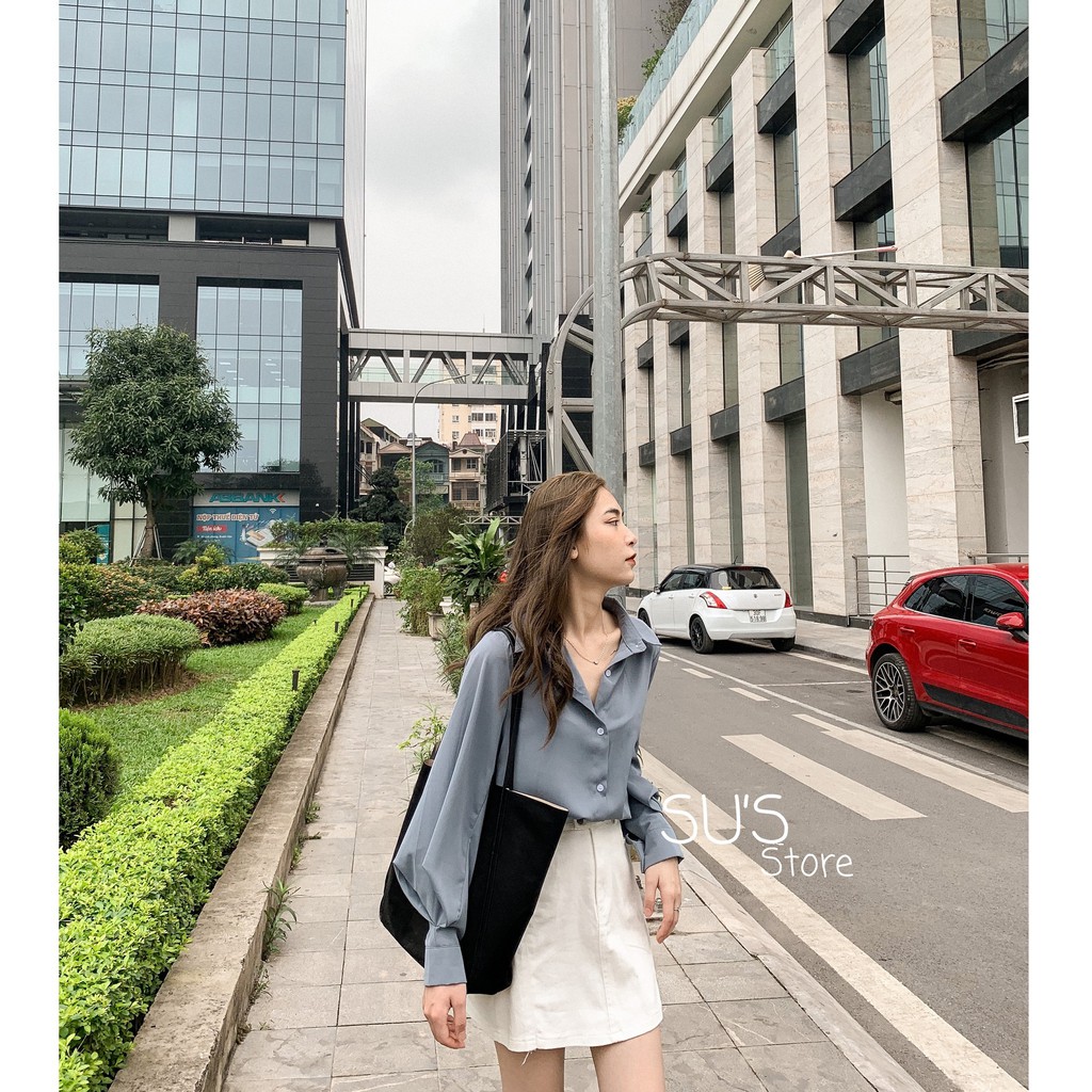 [Mã WASKT304 giảm 15% tối đa 30K đơn 99K] Áo sơmi lụa trơn tay bồng A1742 SUSTORE | BigBuy360 - bigbuy360.vn