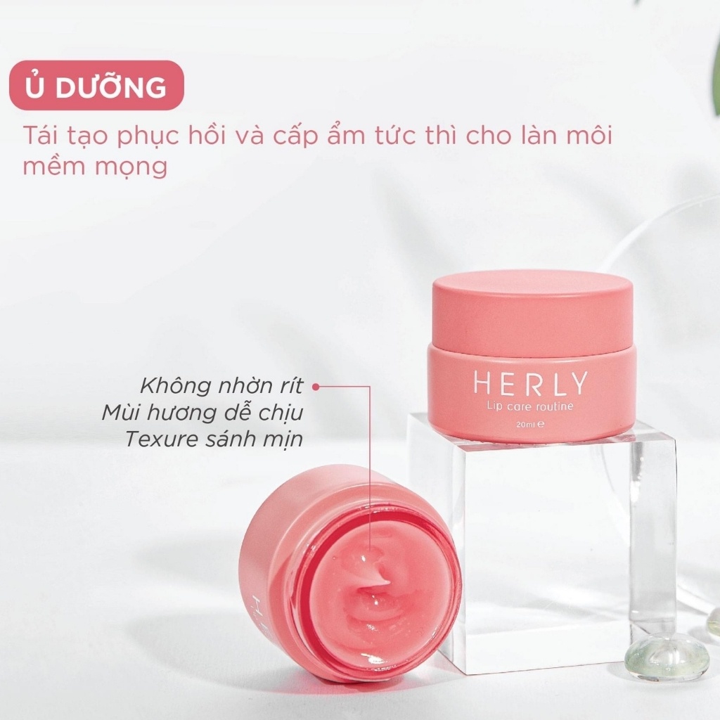 Dưỡng môi HERLY LIP CARE ROUTINE tái tạo sắc tố, hồng môi tự nhiên